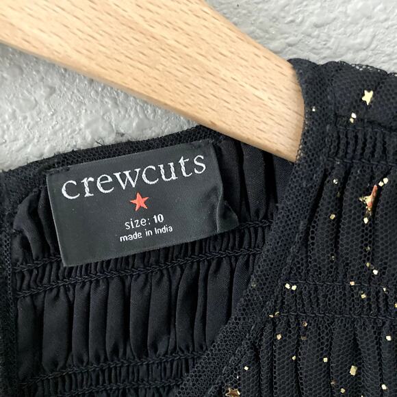 Crewcuts J. Crew Star Flutter-Sleeve Dress - Metallic Foil - Black Gold - 10 - Picture 4 of 7